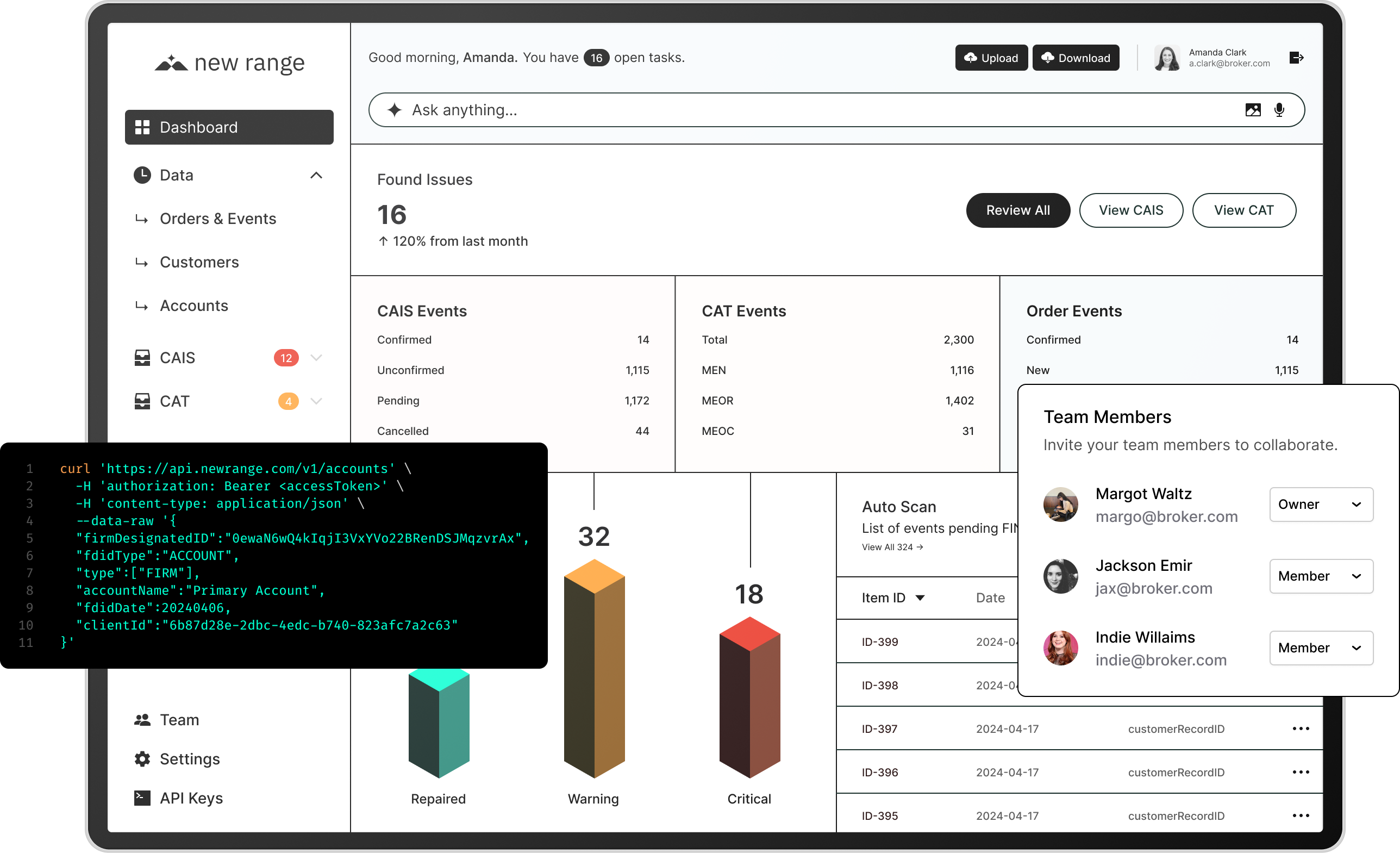 new range dashboard